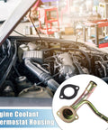 Built Tough Direct Swap Engine Coolant Thermostat Housing And Water Pump Outlet Tube For Ford Ranger 2.3L 1992 To 1994 Oe F2tz8592aa under hood close-up.