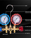 HVAC Manifold Gauge Set With Brass Body And Explosion Proof Lens, 3ft Hoses And R410A Adapters, Compatible With R410A R32 R134a And R22