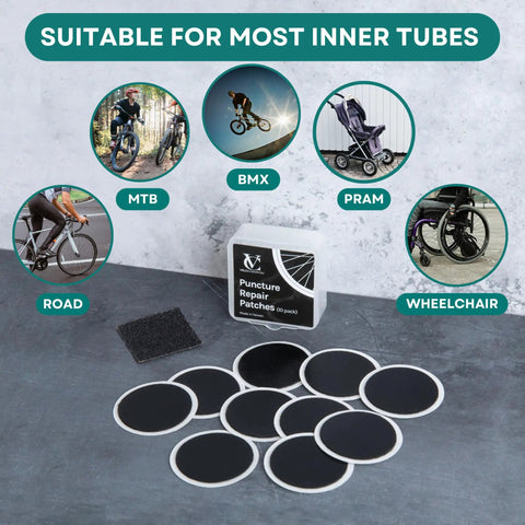 Bike Puncture Repair Kit With Self Adhesive Tire Patches For Road MTB BMX And EBikes Travel Size Patch Kit