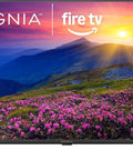 50 Inch Led Smart Fire TV Featuring Sick 4K Ultra HD Picture Quality And Dope HDR10 Contrast Levels With Alexa Voice Remote displaying vibrant flowers.