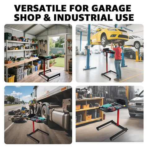 Adjustable Mobile Work Table 32 To 50 Inches Height And Angle Adjustable, Versatile Workbench for Home Garage or Workshop