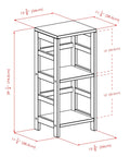 Open Display Two Tier Ladder Shelf For Living Room Den Office And Bedroom With dimensions and expandable features