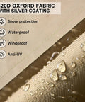 Close-up of 420D Oxford fabric showing waterproof and UV protection features for heavy duty waterproof patio lounge chair cover.