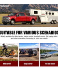 Trailer Hitch Reducer Sleeve From Three Inch To Two And One Half Inch And From Two And One Half Inch To Two Inch Carbon Steel With Five Eighth Inch Pin And Clip Fits Class V Hitch Receivers For Bike Racks Cargo Carriers And Ball Mounts shown with RV and trailers
