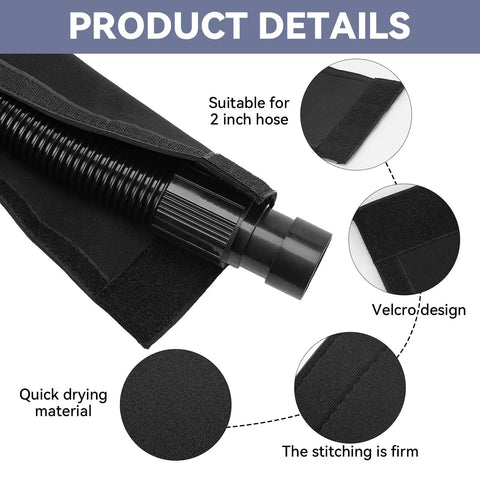 Neoprene Shop Vac Hose Cover For Car Detailing Keeps Your Ride Paint And Interior Safe From Scratches And Scuffs Fits 1.5 To 2.2 Inch Hoses