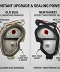 Comparison of old and new Chevrolet Impala Taillight Gasket Seals Set for Driver and Passenger Side Rear Brake Light Seal Kit 2014 Through 2020