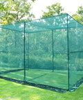 Crop Cage Plant Protection Tent 4 x 8 x 6 Feet No Fuss Setup Easy To Install Garden Cage With Ground Buried Cloth in green mesh.