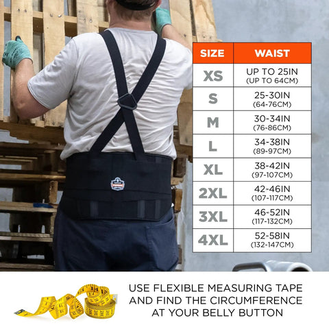 ProFlex 1600 Back Support Brace 9 Inch Extra Firm Support With High Cut Front For Mobility XL Black Adjustable Suspenders Back View