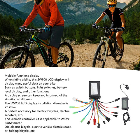 Dope Three Mode Sine Wave Controller Kit With SW900 LCD Display shown with mountain bikers