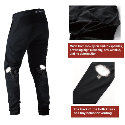 Kids Mountain Bike Pants for Boys, Quick Dry, Lightweight, Breathable MTB Pants for Cycling and BMX, Youth Riding, MoistureWicking NylonSpandex, Comfortable Baggy Fit, Black, Size 12 with mesh ventilation and adjustable features
