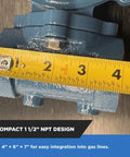 NMT NGR02-50 natural gas regulator, 1/2 in NPT, low-pressure, internal relief valve, blue metal body