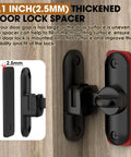 90/180 Degree Barn Door Lock And Latch In Zinc Alloy Black Finish Sliding Flip Hardware with 2.5mm spacer, installed view