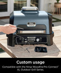 Hand adjusting Woodfire Smart Thermometer For OG900 Series, Dual Probe Ready To Monitor Two Proteins At Once, on grill