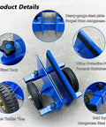 Heavy Duty Adjustable Panel Dolly With Lockdown Grip And Smooth Rolling Rubber Wheels For No Sweat Hauling Panels Or Doors On Busy Job Sites During Fast Track Renovation Work, featuring heavy-gauge steel, wider protective pad, and thicker tires.