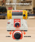 Image of a benchtop buffer polisher with half horsepower motor and 0 to 8000 RPM adjustable speed, showcasing control dial.