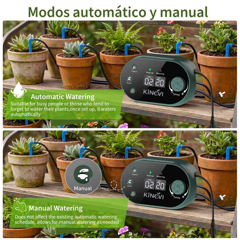 Solar Powered Drip Irrigation Kit For Up To 30 Pots With 8W Solar Power, Auto Watering, 22 Timing Modes, HD LED Display, AntiSiphon, IPX5 Water Resistant, Perfect For Outdoor Garden, Balcony Or Greenhouse