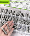 All In One 500Pcs M6 M8 Stainless Steel Screws And Bolts Kit With Nuts Washers And Lock Nuts Metric Assortment 12Mm To 40Mm Length Includes Wrenches For Home DIYers in a plastic organizer