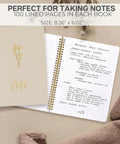 Stylish Aesthetic Spiral Notebook Set Of 3 For Women with cute college ruled 8x6 journals open and closed on a desk