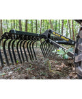 Heavy Duty ATV UTV Landscape Rake For Rock Debris Removal, Grass Clump Cleanup, Seed Prep, with attached parallel linkage