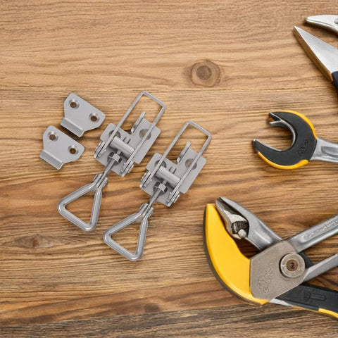 Two Pack Tough As Nails Heavy Duty Stainless Steel Toggle Clamp Latch With Lock Hole Design And Quick Release Adjustable Length