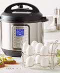 Stainless Steel Wire Egg Racks Set Of 2 For 6 Quart And 8 Quart Cookers Holds 7 Eggs Per Rack Stackable To 14 Eggs next to Instant Pot
