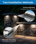 Installation methods for Eight Inch Retaining Wall Step Lights With Five Watt LED And One Hundred Watt Transformer IP68 Kit