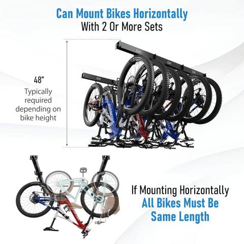 Rugged Heavy Duty Ceiling Bike Rack That Slides For Up To Six Bicycles Overhead Garage Storage Mount With 51 Inch Rails