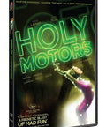 Holy Motors DVD Movie Featuring Denis Lavant Surreal Parisian Limousine Antics High Quality NTSC Disc cover with vibrant graphics.