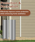 Straight Up Heavy Duty 2 Pack Stainless Steel Corner Guards For Vinyl Siding And Exterior Walls 3 3/8 Inch By 3 3/8 By 15 3/4 Size With 89 Degree Angle For Killer Weed Wacker Protection displayed on exterior wall.