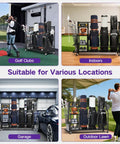 All-In-One Golf Bag Storage Organizer On Wheels, 3-Tier Stand For Home Garage Club Shed Or Basement in various locations