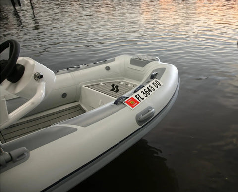 Marine Registration Plate Kit For Inflatable Boats And Ribs No Glue Needed 4 By 24 Inch ABS Mounting Boards With Zip Ties Saltwater Resistant