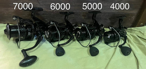 Heavy Duty Bait Runner Spinning Reel 6000 Series With Dual Drag System For River And Surf Fishing Automatic Front To Rear Drag Switch