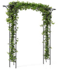 81 Inch Garden Arch Metal Arbor For Climbing Plants, Heavy Duty Outdoor Trellis For Backyards with foliage, Weatherproof