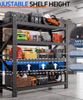 60 Inch Wide Heavy Duty Garage Shelving Rack With 5000 Lb Capacity, Industrial 4 Tier Storage Unit with tools and supplies