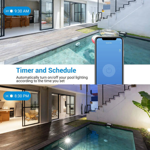 Smart Pool Timer WiFi Switch 40A 120 To 277 VAC 2HP Heavy Duty Programmable On Off Scheduler with timer schedule app interface