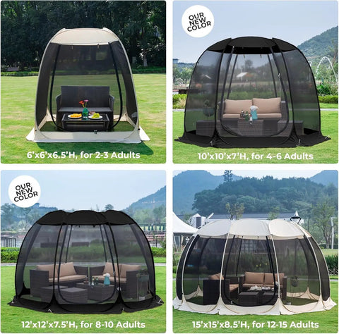 Effortless Pop Up House Tent With Outdoor Screen Room No Fuss Quick Setup UV Resistant Canopy Tent That Opens In Seconds