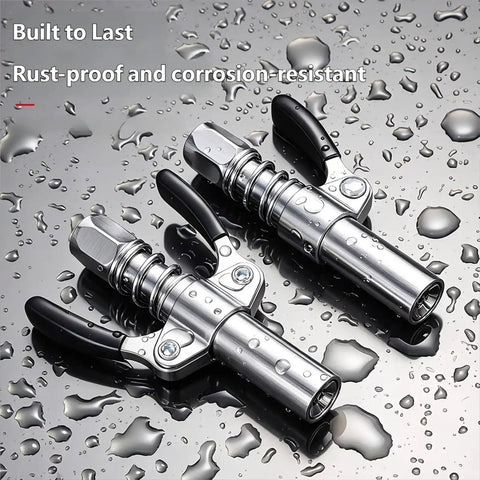 Beefy Spring Loaded Locking Grease Coupler With Aluminum Alloy Body For Easy Fitting Maintenance On Trucks Farm Machinery