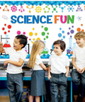 Totally Fun Science Bulletin Board Decor Kit With Chemistry Lab Cutouts, Colorful Symbol Cards, Bubble Cards, Science Fun Letters