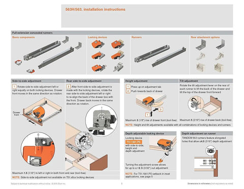 Go-To 15 Inch Tandem Drawer Slide Kit With Soft Close installation instructions