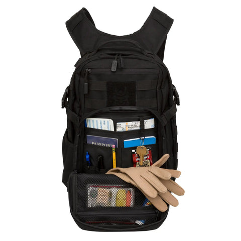 Open Wakizashi Tactical Backpack 24L With MOLLE System Durable 100 Percent Polyester Gear Pack for EDC, showing organized interior.