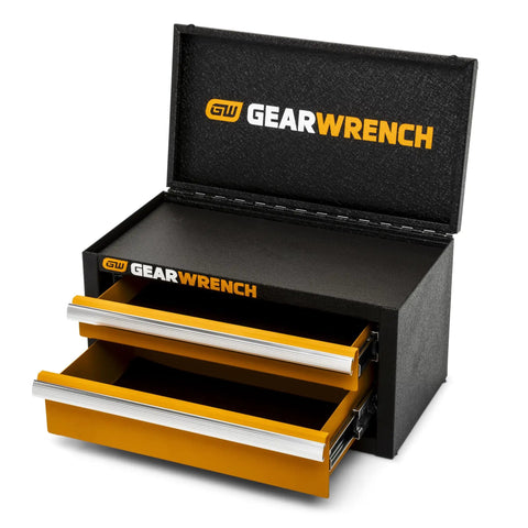 11 Inch Two Drawer Mini Toolbox Built Damn Tough From Heavy Gauge Steel With Patented Hang Hook Mounts To Roller Cabinets Smoothly And Keeps Your Go-To Hand Tools Locked And Loaded On Any Workbench
