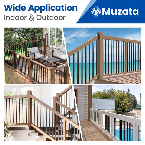 Heavy Duty 100 Pack Black Aluminum Round Deck Balusters Designed For No Sweat Installation And Street Smart Durability Perfectly Sized To Reinforce Composite Railings Delivering A Legit Reliable Finish For Any Yard Upgrade in various outdoor settings.