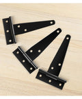 Three Six Pcs Beefy Heavy Duty T Hinges Thick Black Iron Gate Hinge For Windows Fences Barn Doors Garden Doors Galvanized