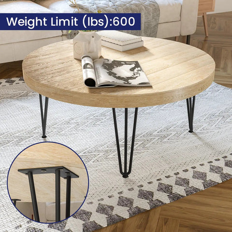 Hairpin Table Legs 16 Inch Half Inch Diameter Three Rods Black Steel Heavy Duty Modern DIY Nightstand Coffee Table Dresser