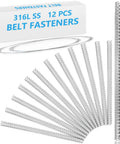 12 Inch Conveyor Belt Fastener Kit In 316 Stainless Steel Clipper Lacing For Belts 0.2 To 0.24 Inches Includes 70 Inch Hinge Pins Built For Light Industrial Duty shown with box and pins