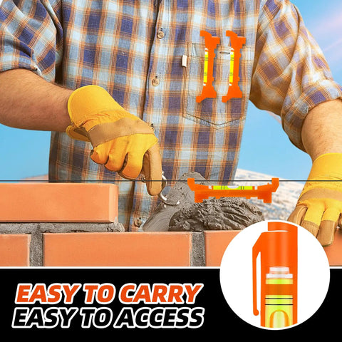 Set Of 8 Hanging Bubble Line String Levels Featuring Mini Spirit Tool And Clear Hollow Vials For Dead Nuts Accuracy Heavy Duty Abs Frame Bright Orange Coating Perfect For Bricklaying Tiling