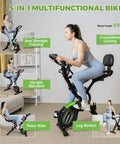 Crush Your Cardio Game On This Smooth Five In One Folding Exercise Bike featuring various riding positions and workouts.