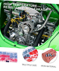 Zerk Nipples Fitting Assortment Kit With Covers For Auto And Machinery Lubrication Includes Straight 90 Degree And 45 Degree Fittings Durable Iron Grease Nipples Set For Easy Versatile Applications Workshop Ready with engine
