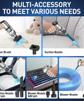 Cordless Car Vacuum With 20000Pa High Power Suction, Brushless Motor, 3 In 1 Vacuum, showing various nozzles for multi-use cleaning