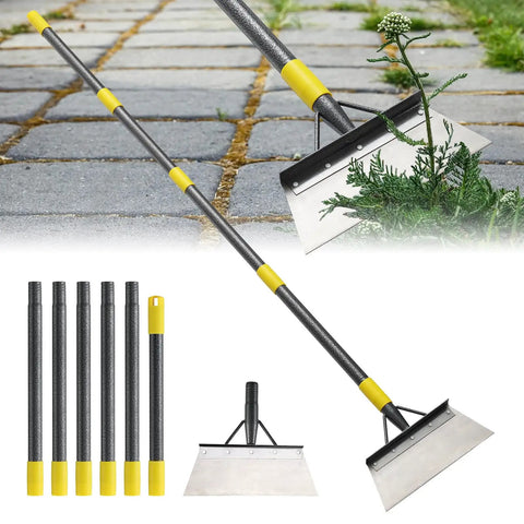 All In One Garden Flat Shovel With A 60 Inch Long Handle Heavy Duty Floor Scraper For Snow And Ice Removal and Lawn Edging tool